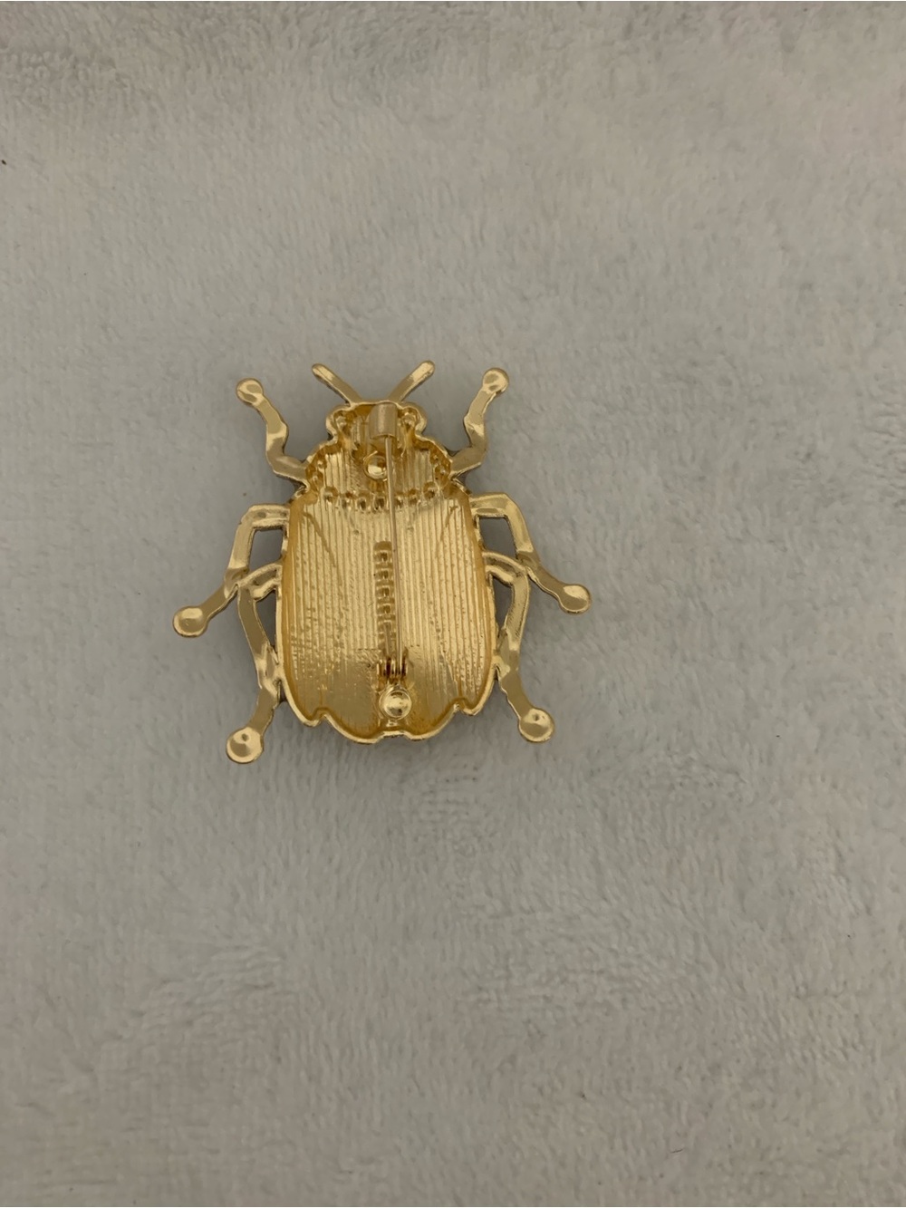 Decorative Enamel Beetle Brooch Pin - Blue and Yellow - Picture 4 of 4